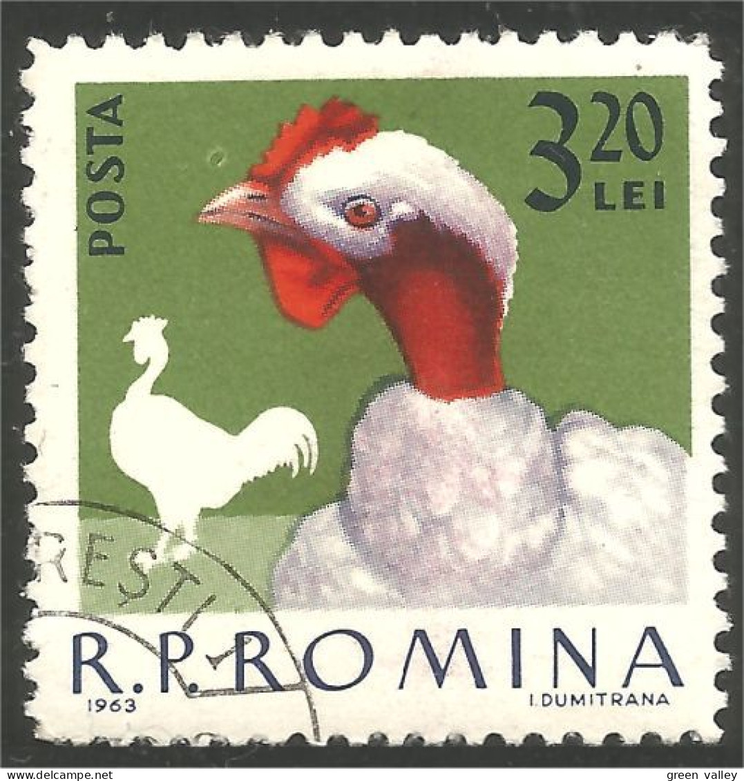 766 Roumanie Coq Rooster Hahn Haan Gallo Poule Hen Huhn (ROU-294) - Gallinacées & Faisans