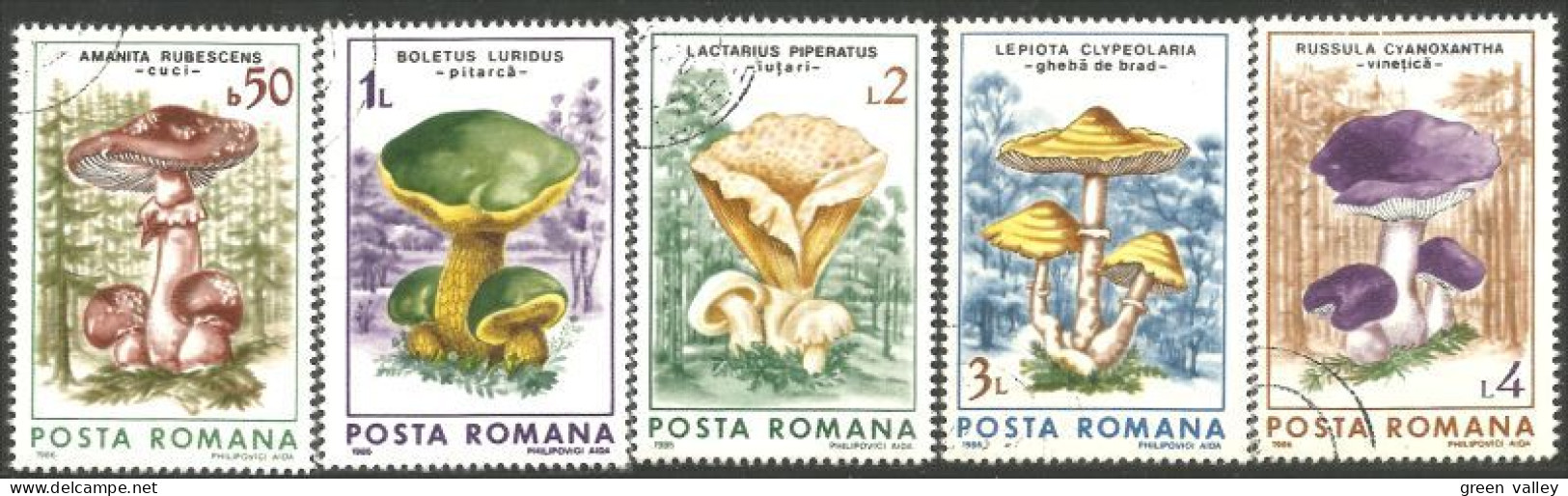 766 Roumanie Champignons Mushrooms Bolet Lépiote Russule MNH ** Neuf SC (ROU-249) - Champignons