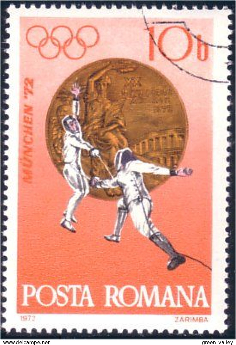 766 Roumanie Escrime Fencing Fechten Esgrima Scherma (ROU-100) - Fencing