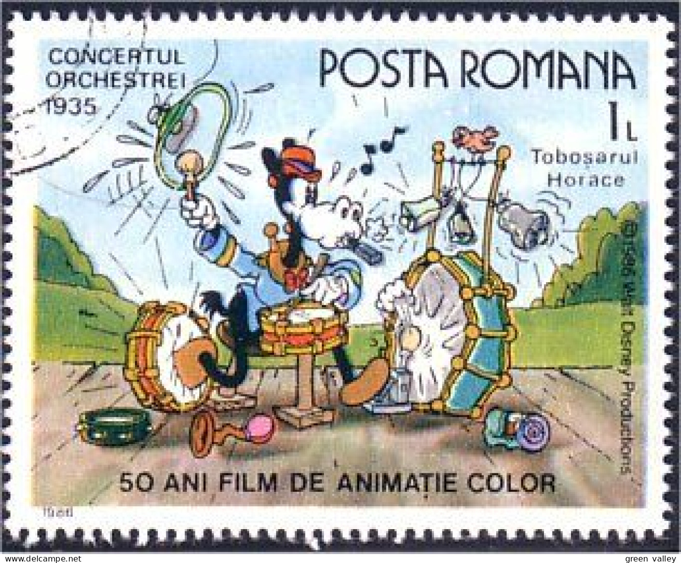 766 Roumanie Disney Horace One Man Band Homme Orchestre (ROU-89) - Música