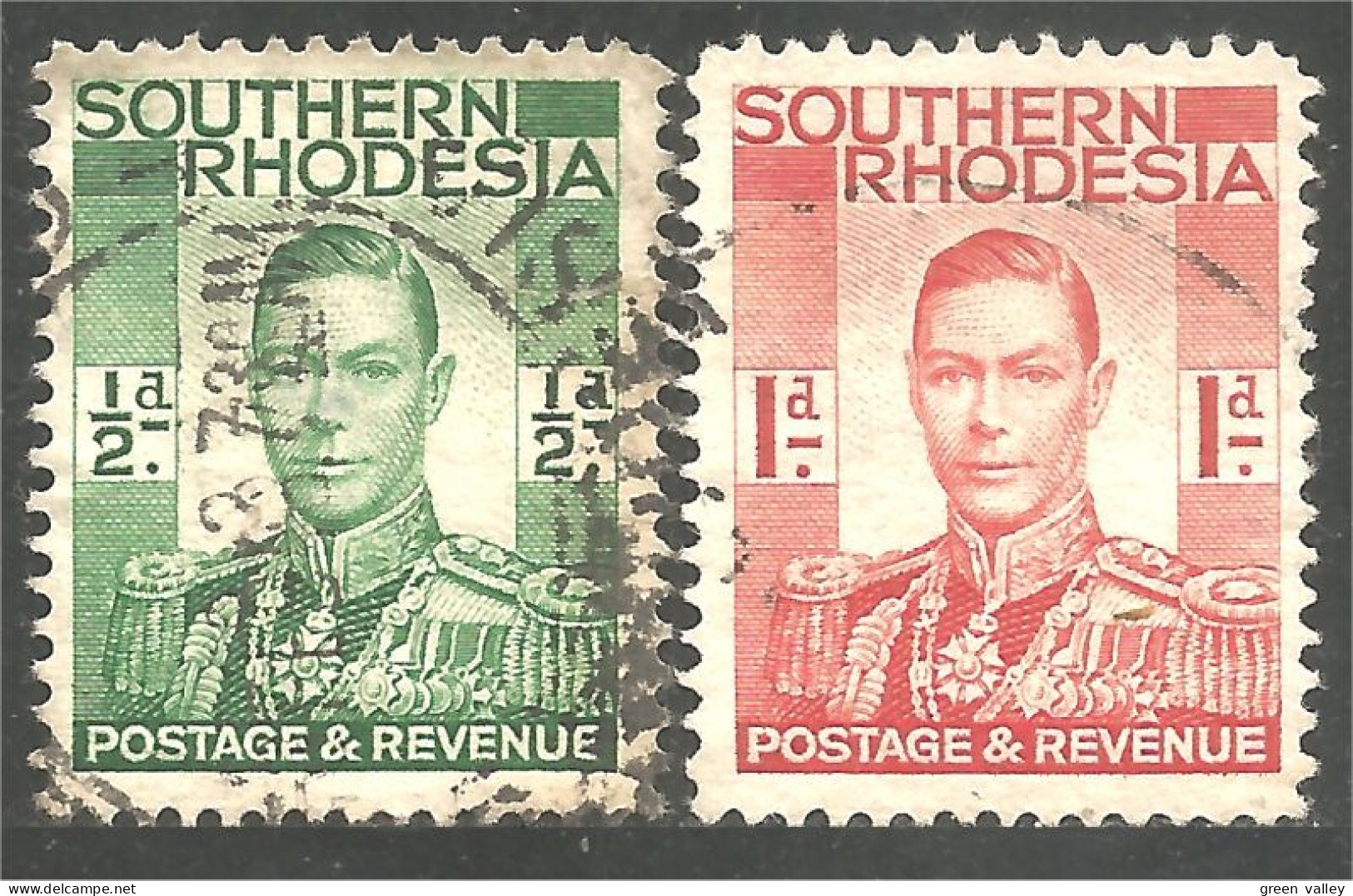 762 Southern Rhodesia George VI 1/2d 1d (RHS-28a) - Rhodésie Du Sud (...-1964)