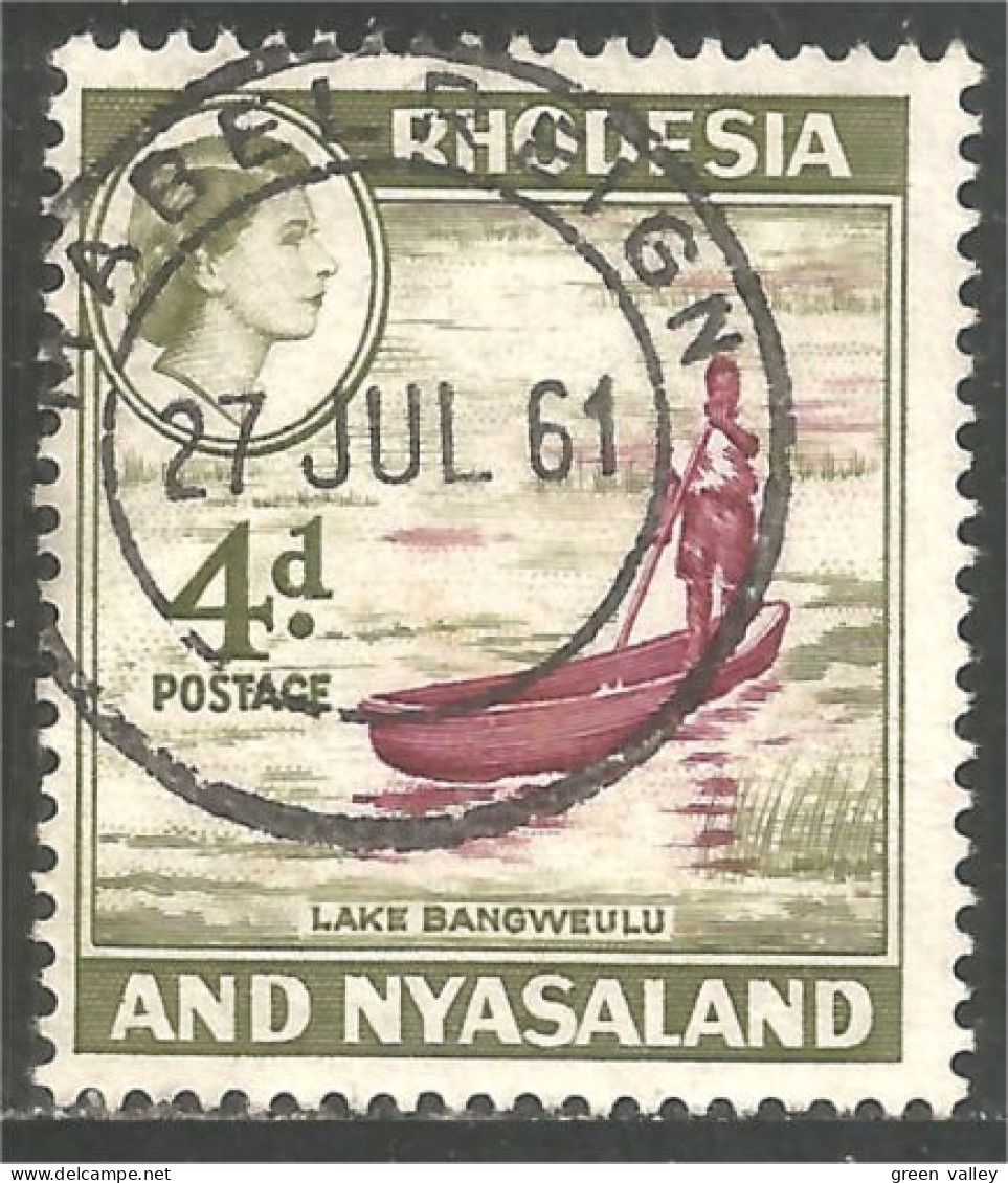 760 Rhodesia Nyasaland Pirogue Lake Bangsweulu Bateau Boat (RHO-40c) - Ships