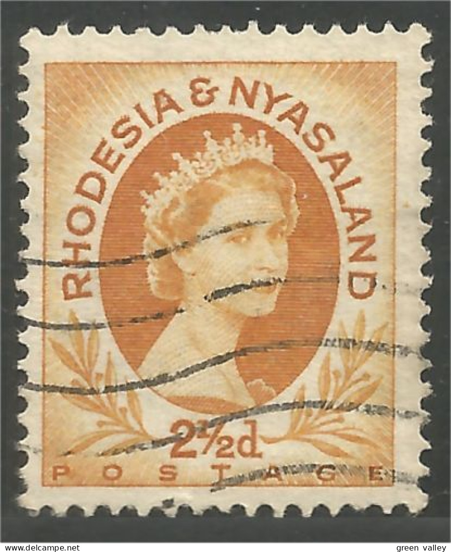 760 Rhodesia Nyasaland Queen Elizabeth II 2 1/2d Orange (RHO-32b) - Familles Royales