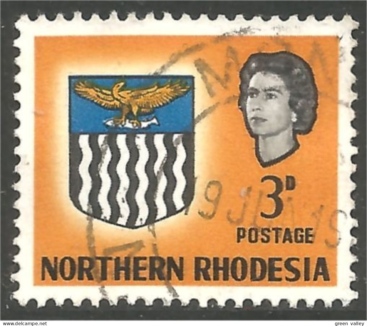 758 Northern Rhodesia Armoiries Coat Of Arms Aigle Eagle Adler Aquila (RHN-14f) - Águilas & Aves De Presa