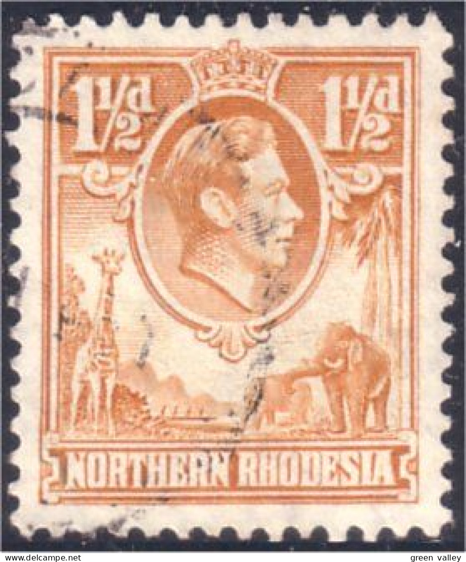 758 Northern Rhodesia Elephant Elephants Elefante Olifant George V (RHN-10) - Elefantes