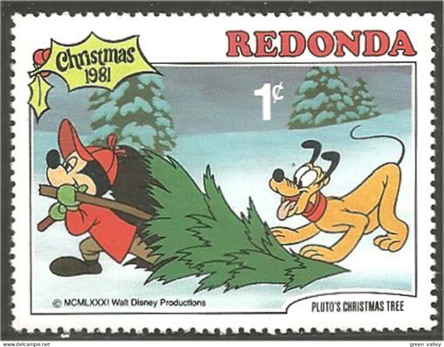 756 Redonda Disney Mickey Pluto Sapin Noel Christmas Tree MNH ** Neuf SC (RED-38) - Disney