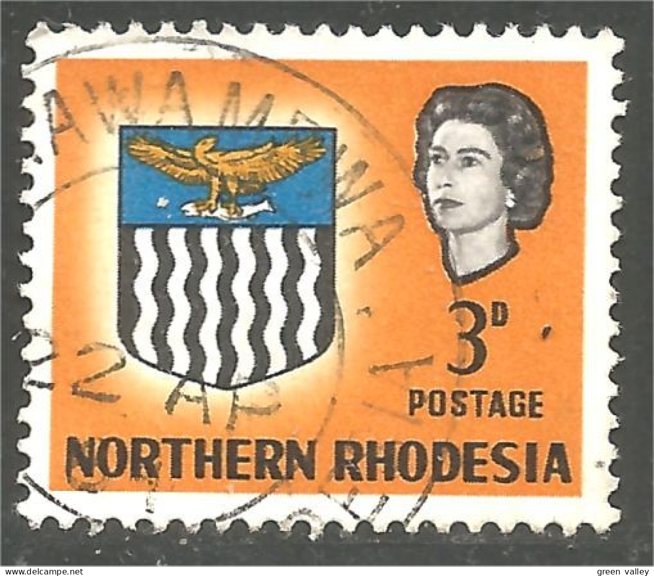 758 Northern Rhodesia Armoiries Coat Of Arms Aigle Eagle Adler Aquila (RHN-14b) - Rhodésie Du Nord (...-1963)