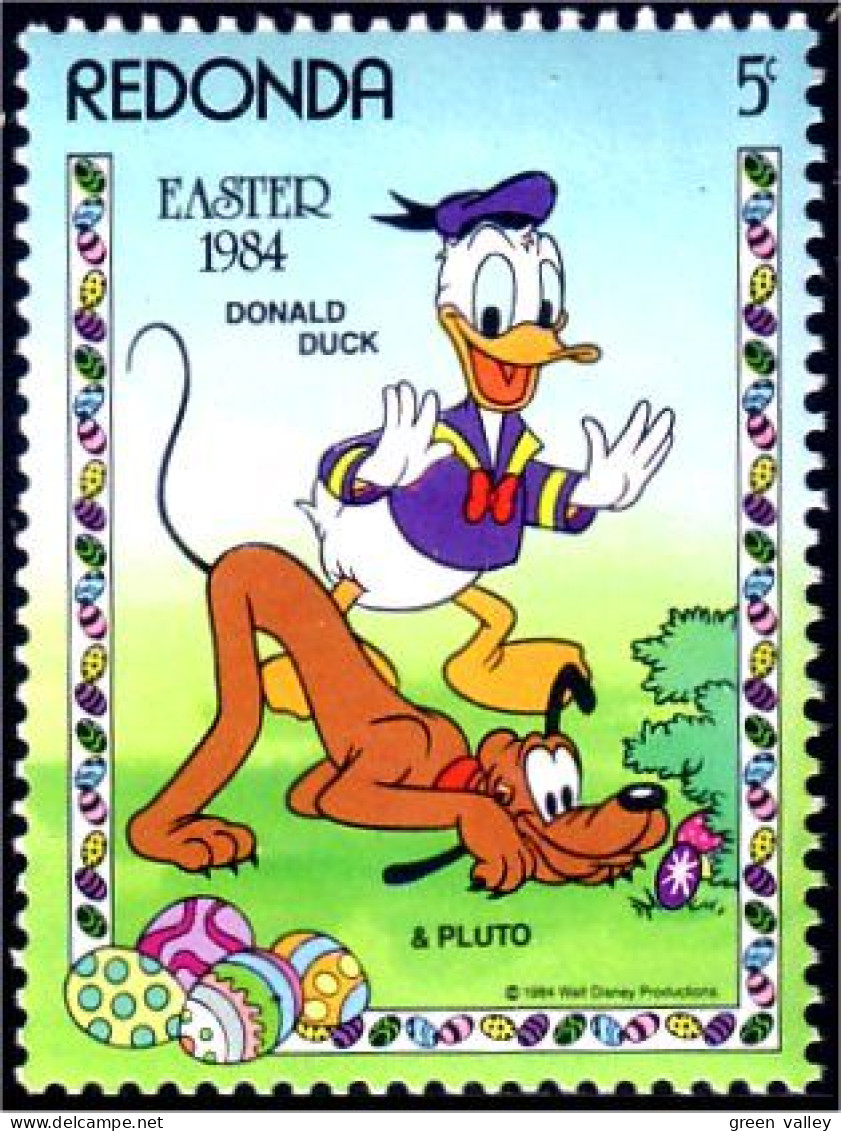 756 Redonda Disney Paques Easter Donald Pluto Oeuf Egg MNH ** Neuf SC (RED-25a) - Antigua And Barbuda (1981-...)