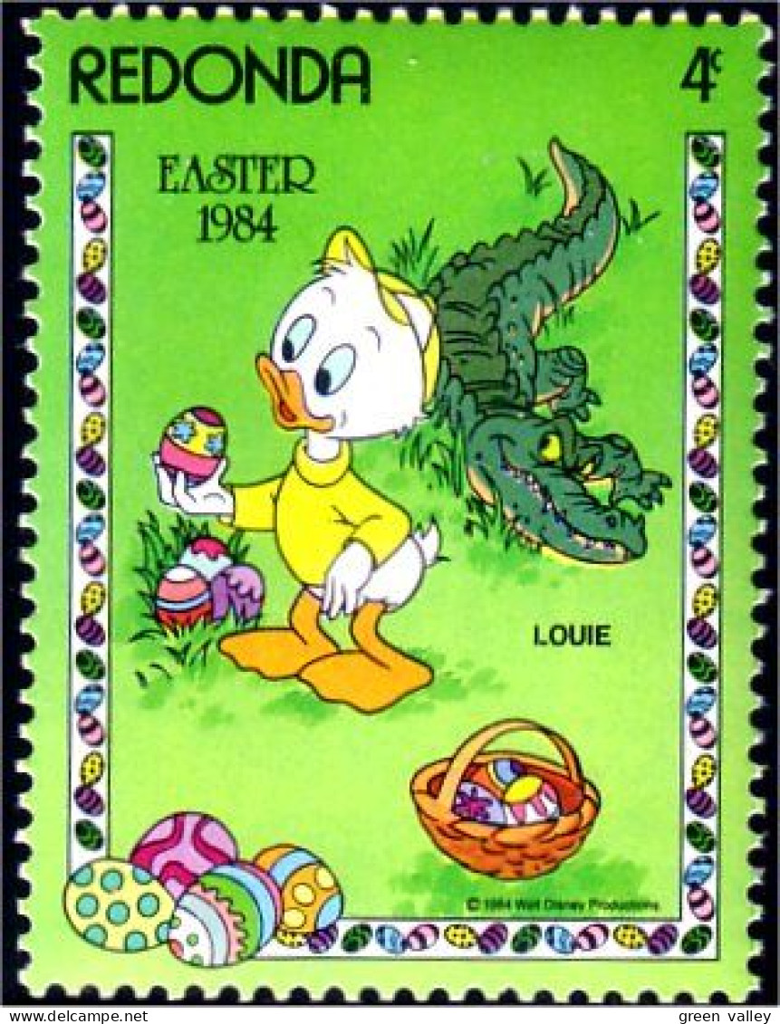 756 Redonda Disney Paques Easter Crocodile Oeuf Egg MNH ** Neuf SC (RED-24c) - Ostern