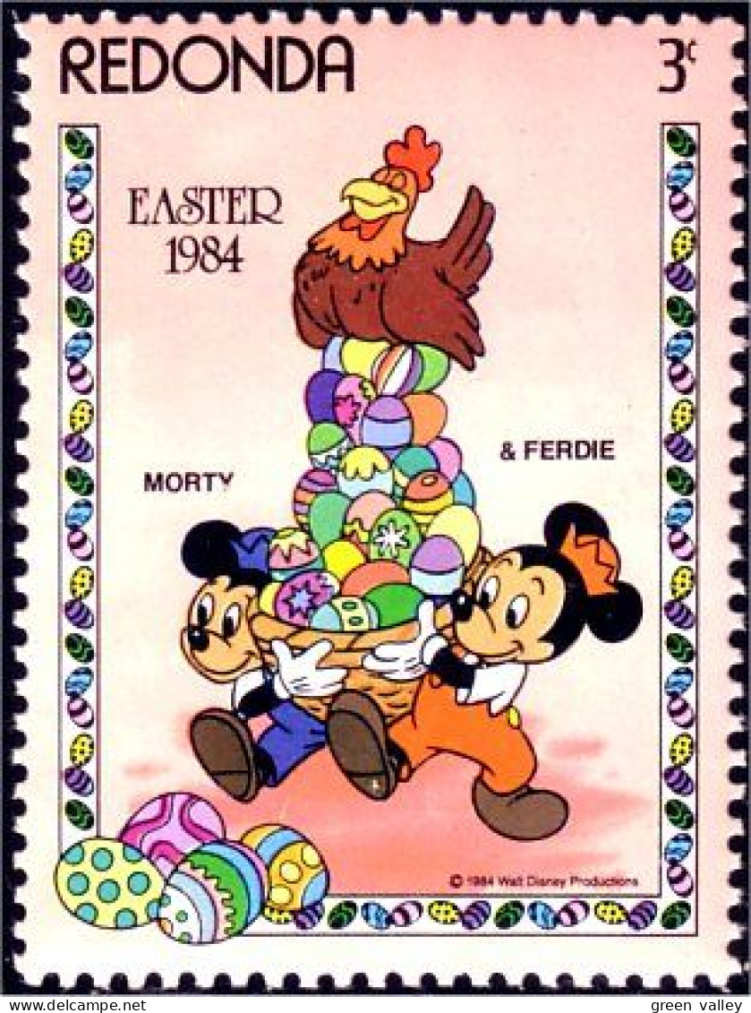 756 Redonda Disney Paques Easter Coq Poule Hen Hahn Huhn Rooster Chicken Oeuf Egg MNH ** Neuf SC (RED-23c) - Hoendervogels & Fazanten