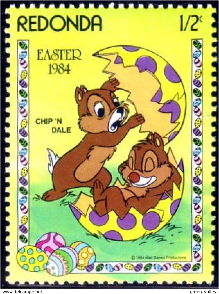 756 Redonda Disney Paques Easter Chip Dale Oeuf Egg MNH ** Neuf SC (RED-20a) - Antigua And Barbuda (1981-...)