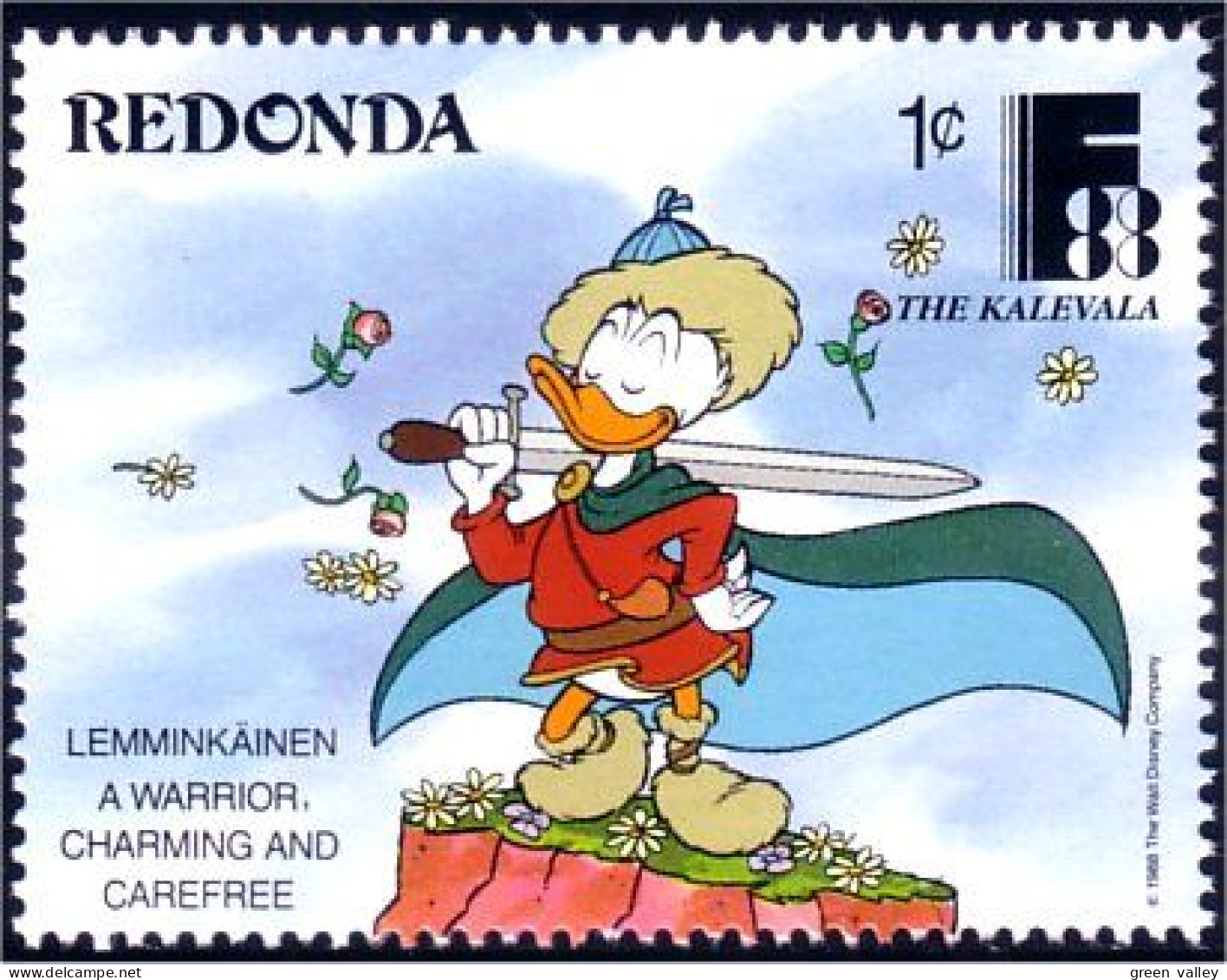 756 Redonda Disney Donald Warrior Guerrier MNH ** Neuf SC (RED-14d) - Militaria