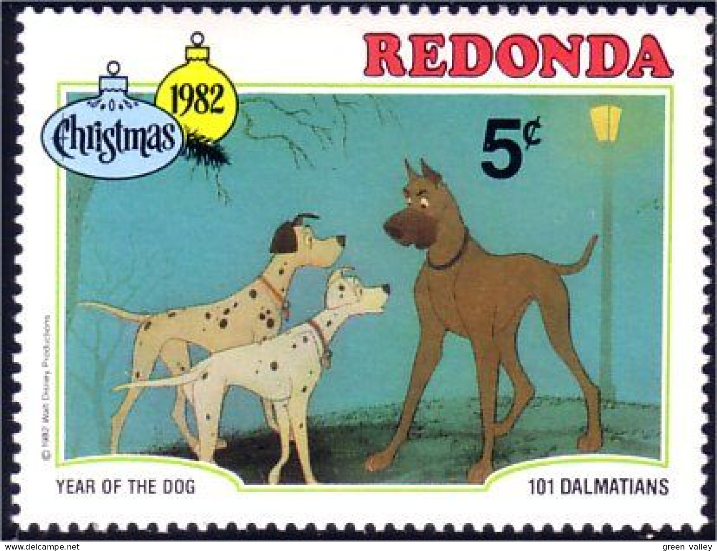 756 Redonda Disney 101 Dalmatiens Dalmatians Pongo Perdita Colonel MNH ** Neuf SC (RED-6a) - Antigua En Barbuda (1981-...)