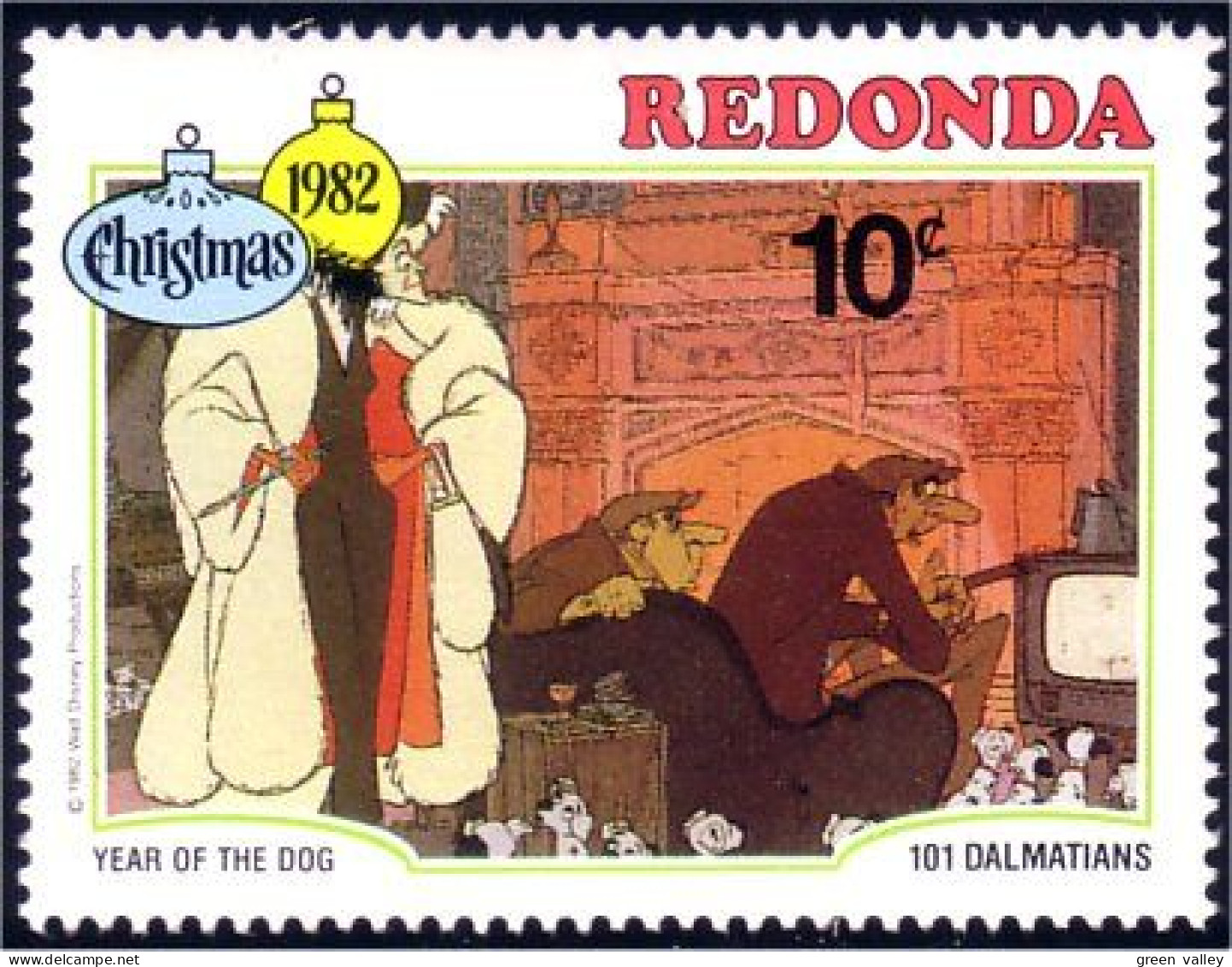 756 Redonda Disney 101 Dalmatiens Dalmatians Cruela De Vil Jasper Horace MNH ** Neuf SC (RED-7a) - Antigua En Barbuda (1981-...)