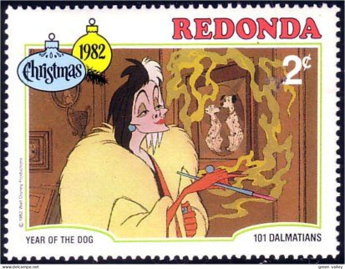 756 Redonda Disney 101 Dalmatiens Dalmatians Cruela De Vil MNH ** Neuf SC (RED-3d) - Antigua And Barbuda (1981-...)
