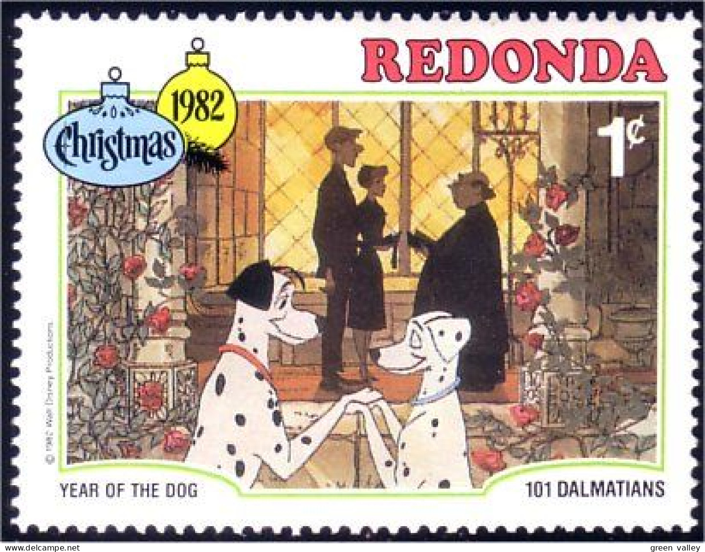 756 Redonda Disney 101 Dalmatiens Dalmatians Pongo Perdita MNH ** Neuf SC (RED-2c) - Perros