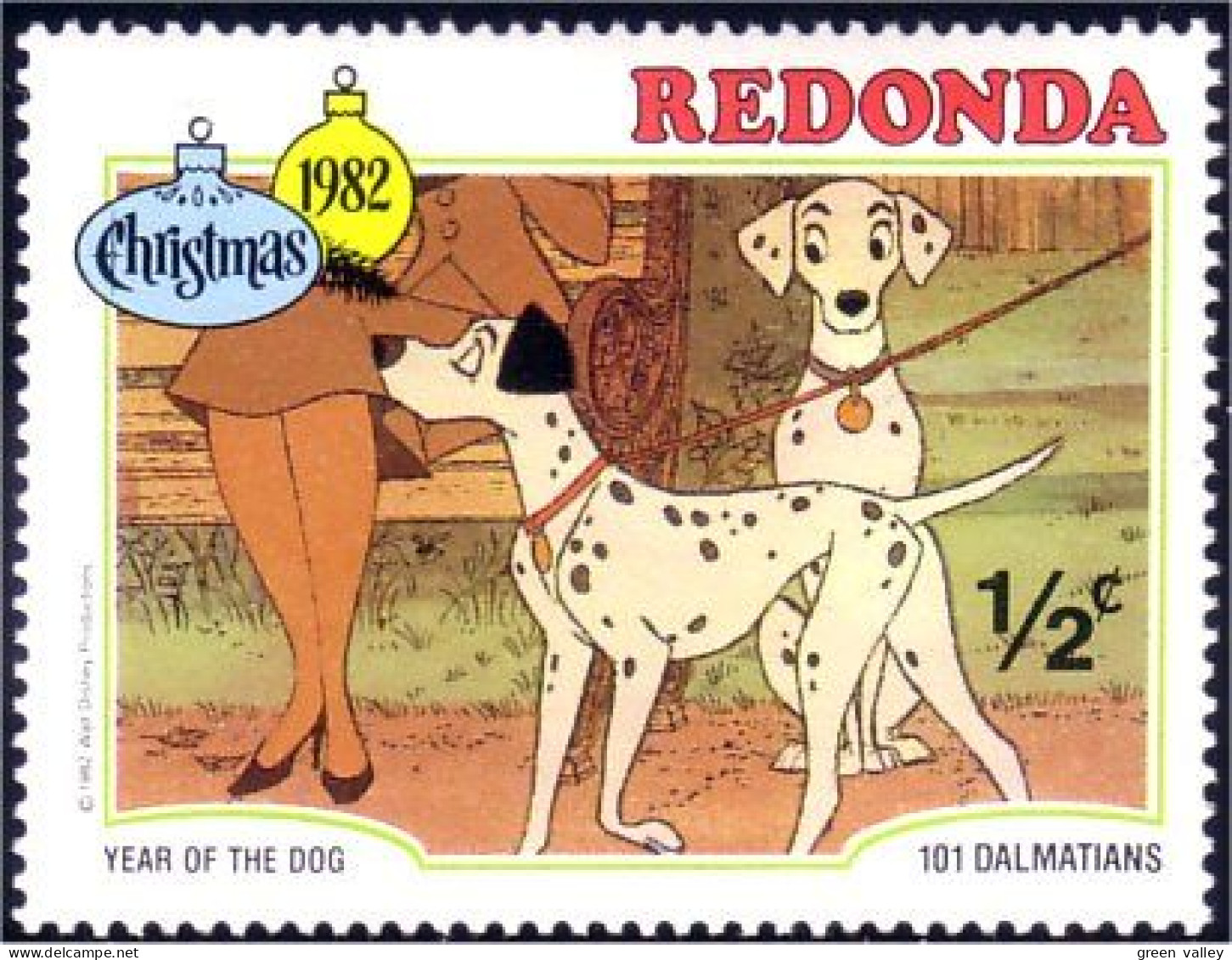 756 Redonda Disney Dalmatiens Dalmatians MNH ** Neuf SC (RED-1c) - Perros