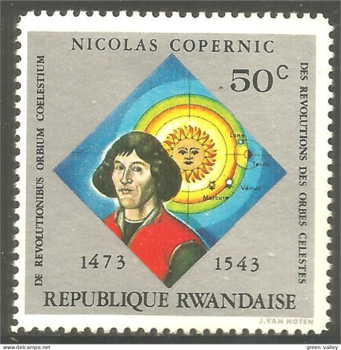 777 Rwanda Copernic Copernicus Astronome Astronomie Astronomy MNH ** Neuf SC (RWA-289) - Astronomy