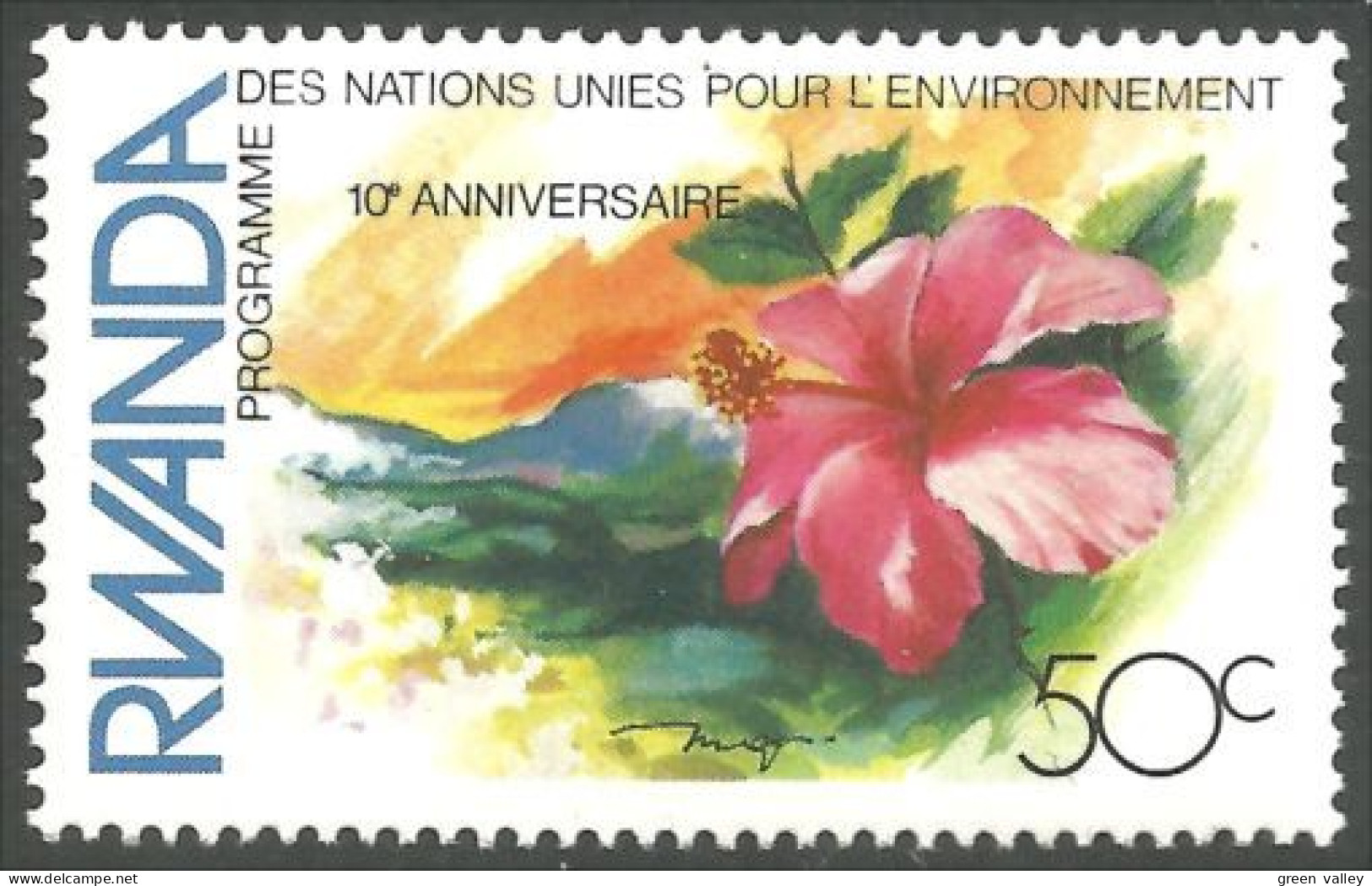 777 Rwanda Fleur Flower Blume Environnement Environment MNH ** Neuf SC (RWA-286) - Unused Stamps