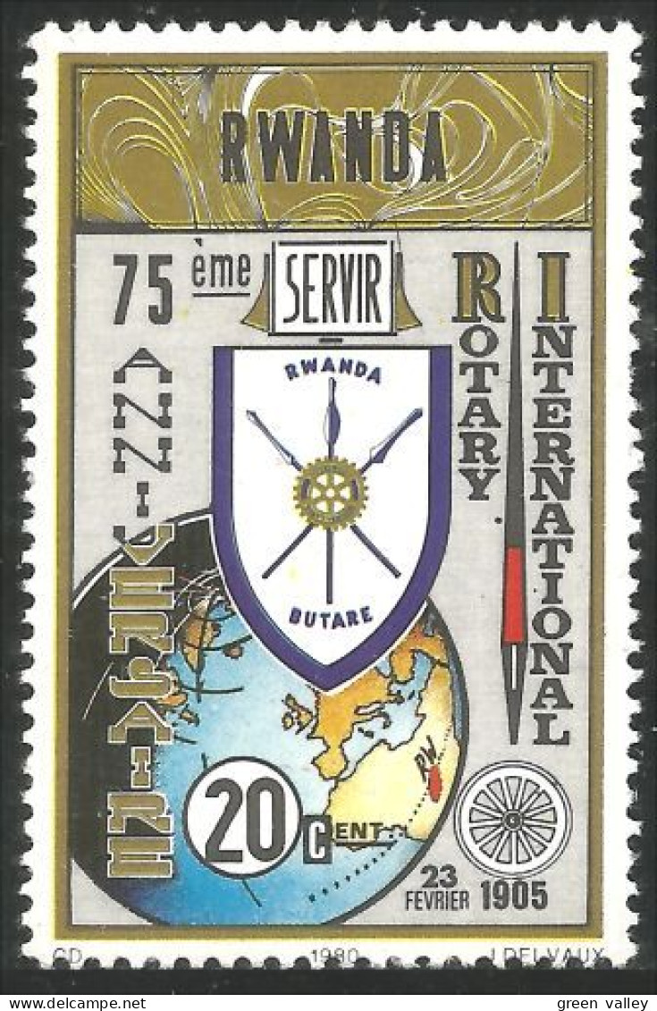 777 Rwanda Rotary International Armoiries Coat Arms Globe Terre Earth (RWA-279) - Unused Stamps