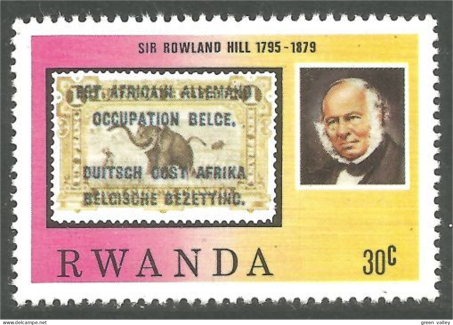 777 Rwanda Rowland Hill Elephant Elefante Norsu Elefant Olifant MNH ** Neuf SC (RWA-255) - Elefanten