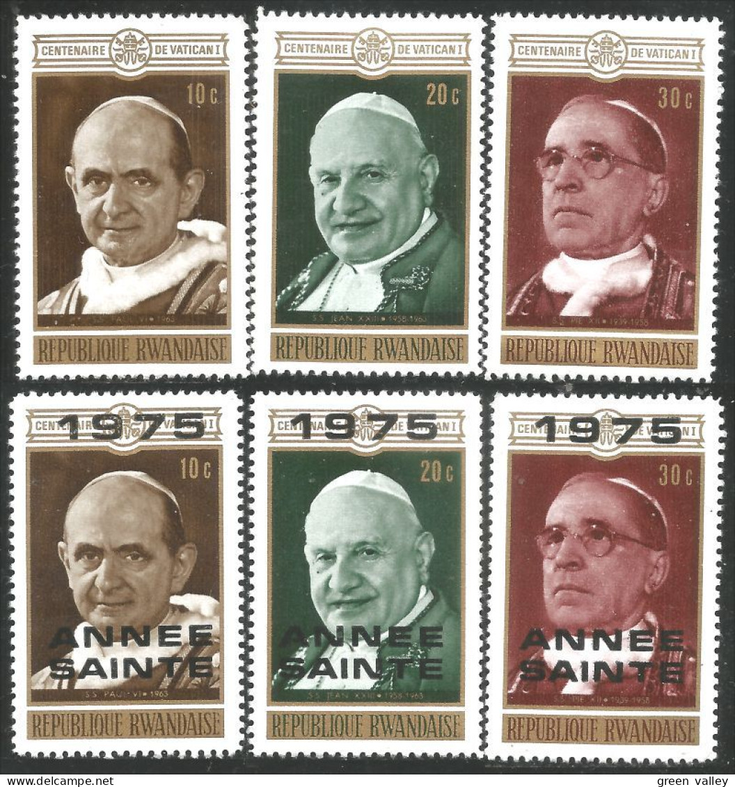 777 Rwanda Papes Popes Centenaire Vatican Surcharge ANNEE SAINTE MNH ** Neuf SC (RWA-246) - Popes