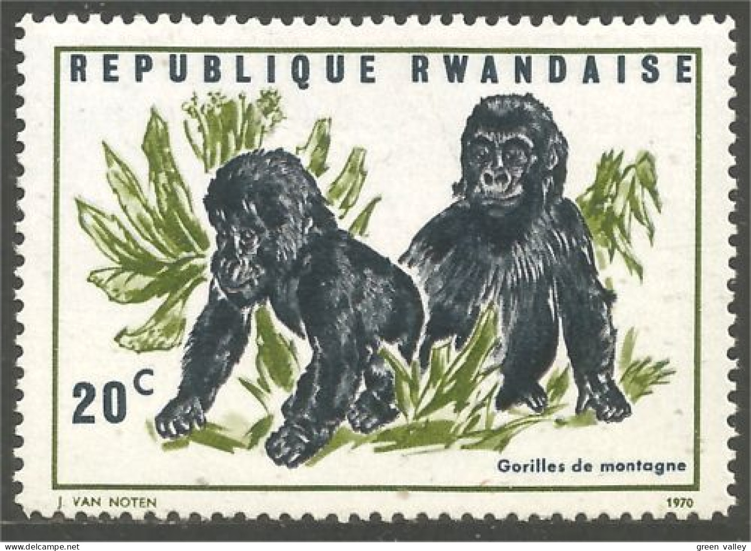 777 Rwanda Singe Monkey Affe Scimmia Gorille Gorilla Aap Mono MH * Neuf (RWA-232) - Sonstige & Ohne Zuordnung