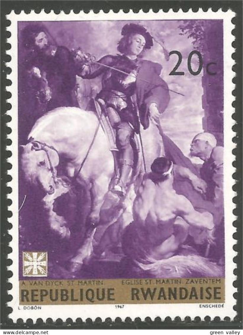 777 Rwanda Tableau Saint Martin Van Eyck Painting MNH ** Neuf SC (RWA-211a) - Unused Stamps