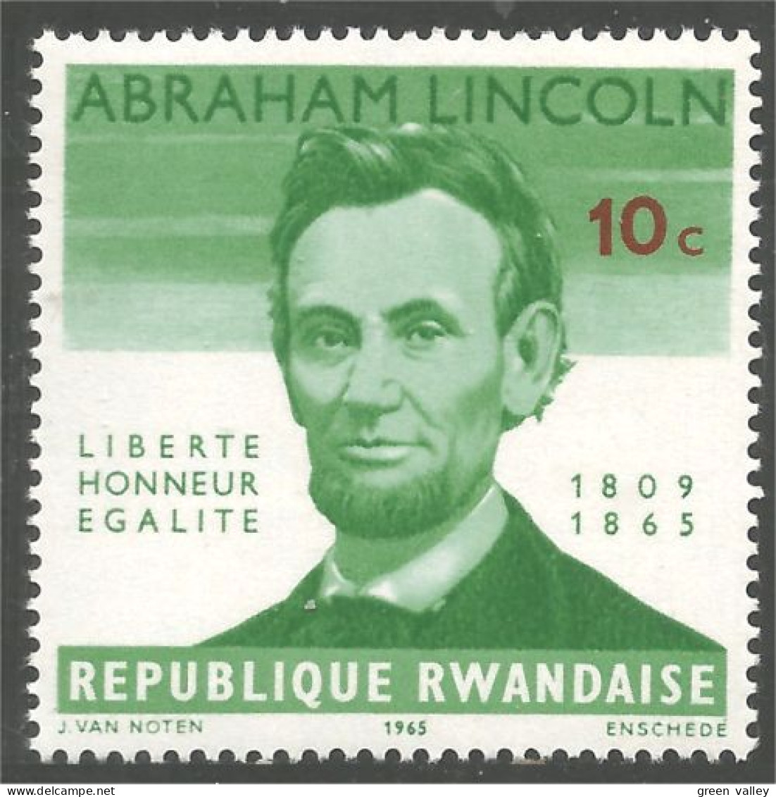 777 Rwanda Abraham Lincoln MNH ** Neuf SC (RWA-205b) - Unused Stamps