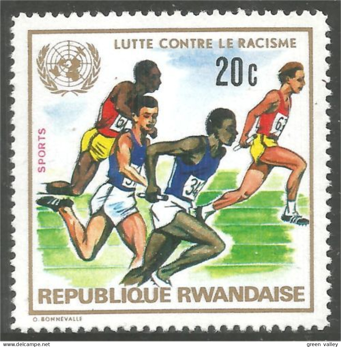 777 Rwanda Athlétisme Course Relais Relay Race Racisme MNH ** Neuf SC (RWA-199a) - Atletica