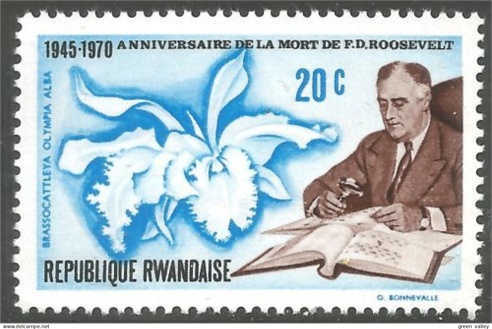 777 Rwanda Roosevelt Orchid Orchidée MNH ** Neuf SC (RWA-195a) - Orchideen