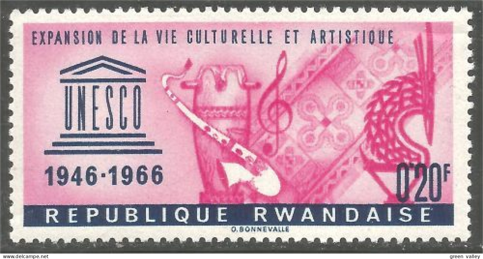 777 Rwanda Music Musique UNESCO Saxophone MH * Neuf (RWA-184b) - UNESCO