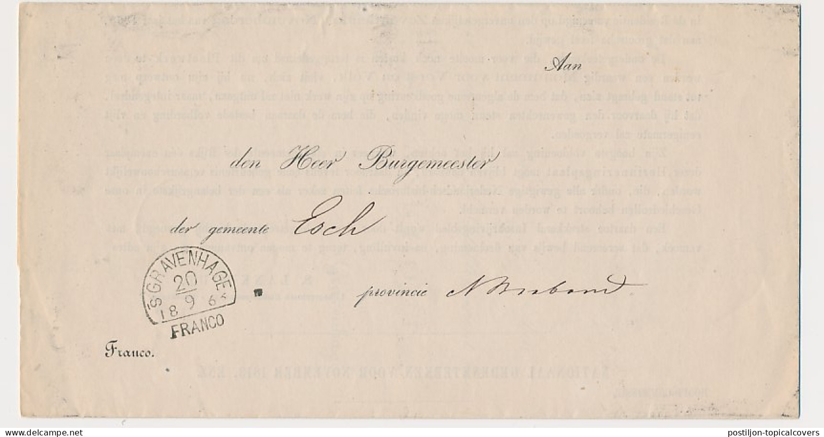 Halfrond-Francostempel Den Haag - Esch 1866 - ...-1852 Prephilately