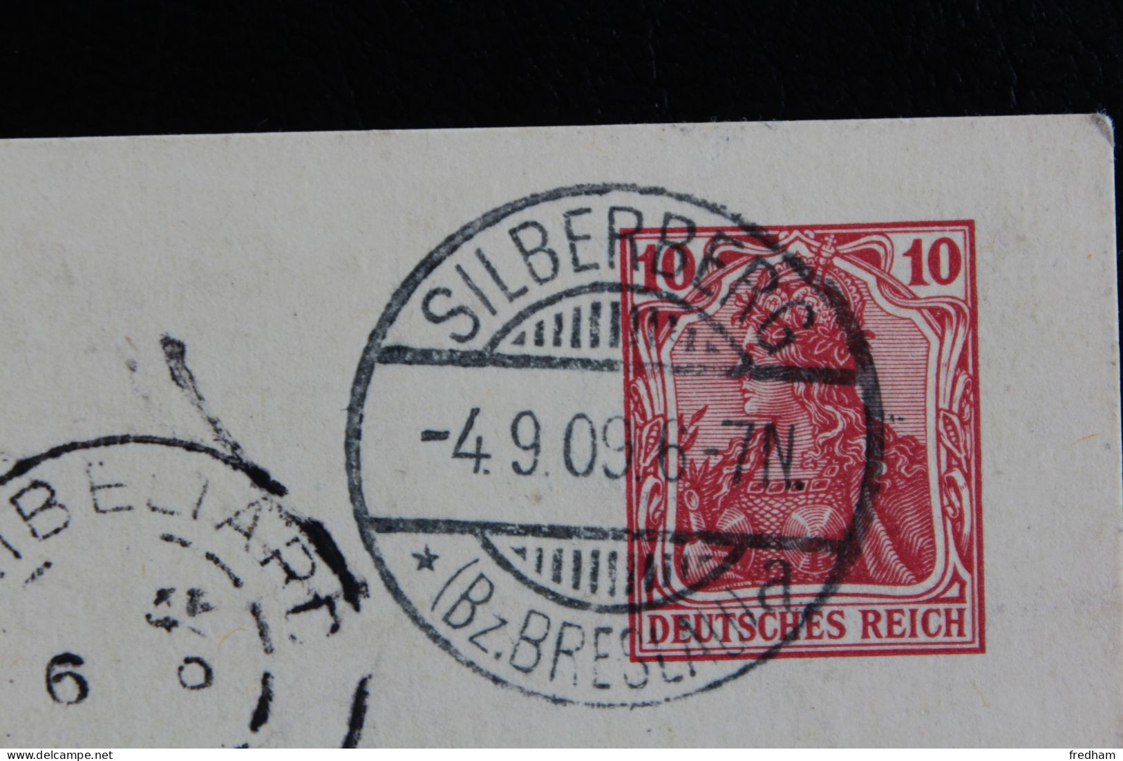 4-9-1909 SILBERBERG *(Bz.BRESLAU) Sur 10 Pf Deutsches Reich Pour MONTBELIARD FRANCE CAD DU 6-9-09 ..TB - Cartoline