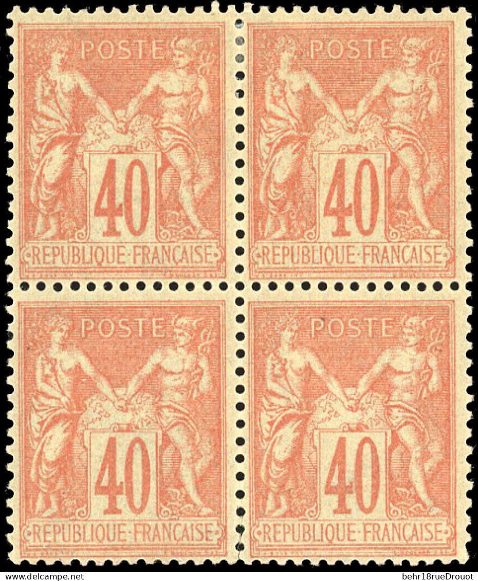 * 94 - 40c. Orange. Bloc De 4. TB. - 1876-1878 Sage (Typ I)