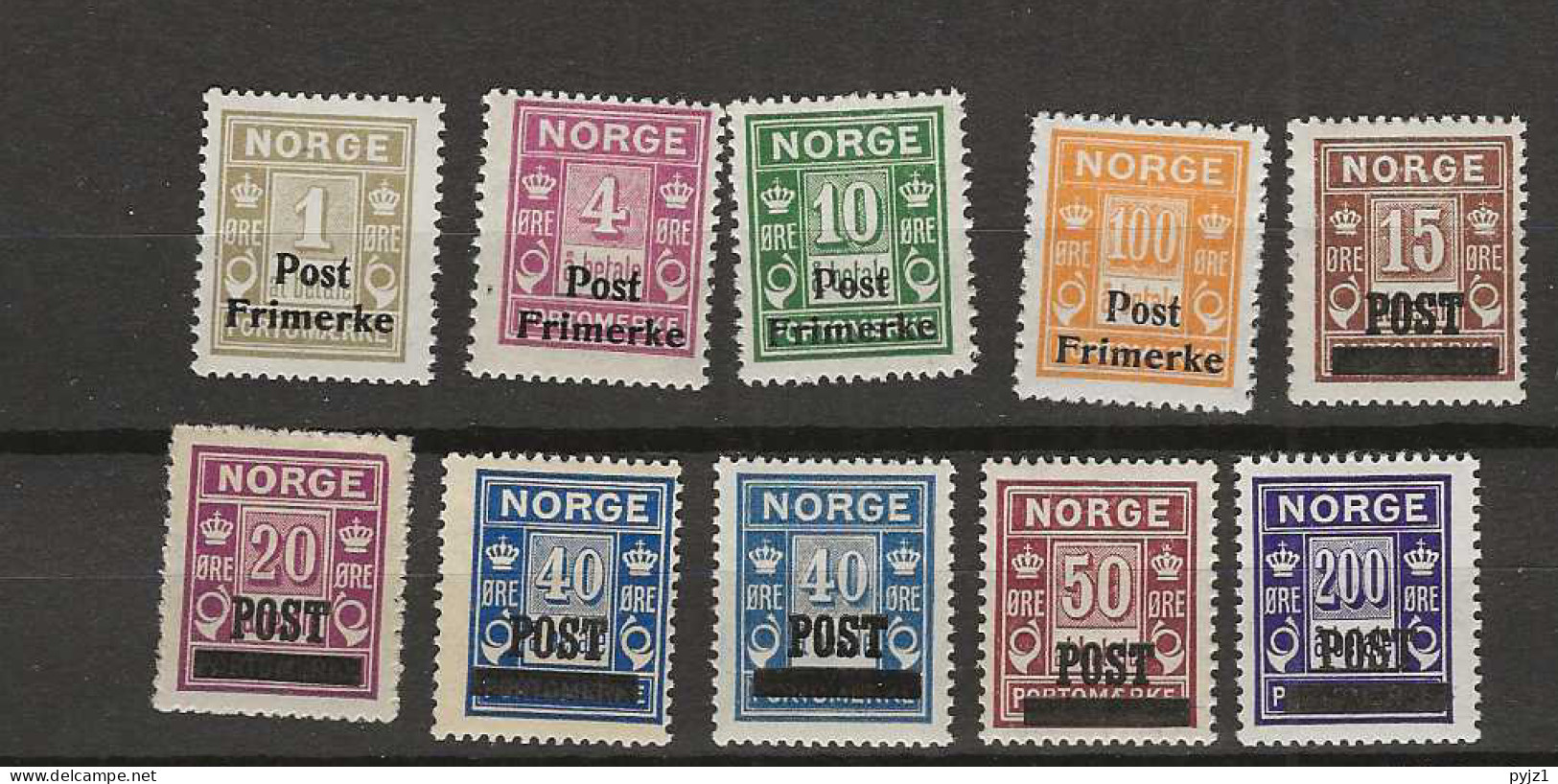 1929 MNH Norway Mi 141-149 (20 Ore Is MH/*) Including Both Shades Of 40 Ore - Ungebraucht