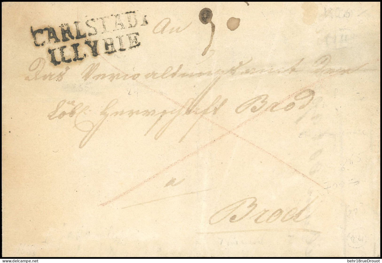 Obl. CARLSTAD. Lettre Manuscrite D'avril 1820 Frappée De La Griffe CARLSTAD - ILLYRIE à Destination De BROD - REPUBLIQUE - 1792-1815 : Departamentos Conquistados