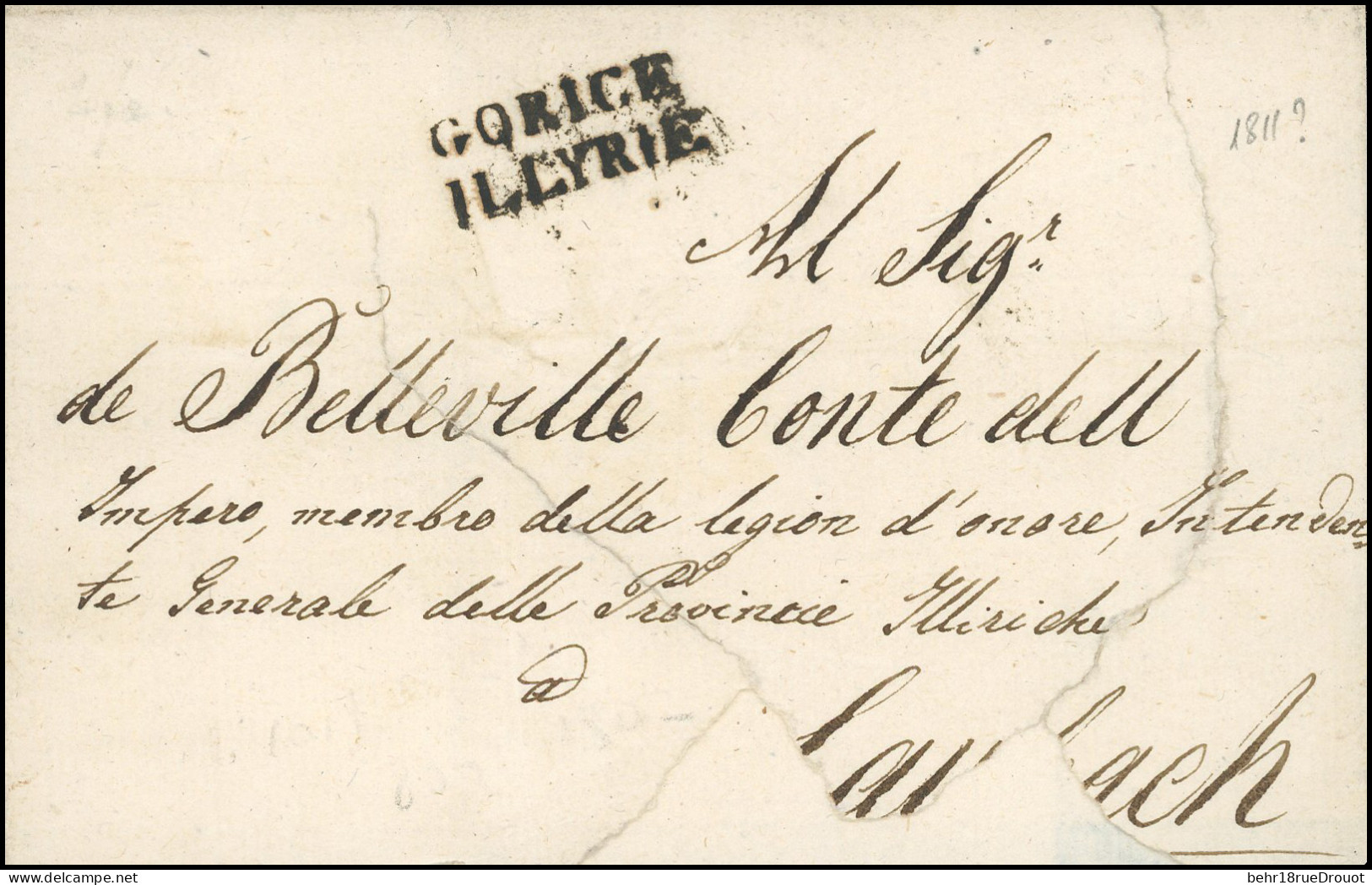 Obl. GORICE. Lettre Supposée De 1811 Frappée De La Griffe GORICE - ILLYRIE. TB. - 1792-1815: Conquered Departments
