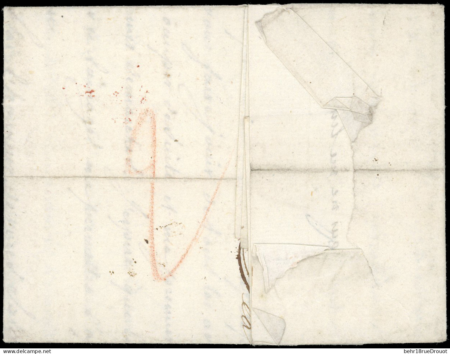 Obl. TRIESTE. Lettre Du 20 Février 1813 Frappée De La Griffe Rouge PP TRIESTE - ILLYRIE à Destination De LYON. SUP. RRR. - 1792-1815: Départements Conquis