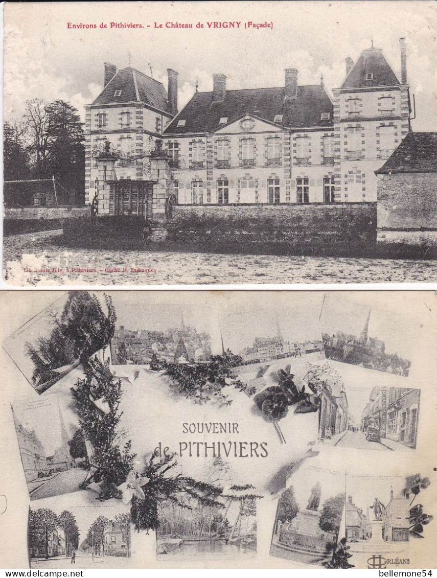 Cpa Dept 45 - Pithiviers - Lot De 4 Cartes Différentes - Souvenir - Le Château De Vrigny (petits Défauts) - égilse - Pithiviers