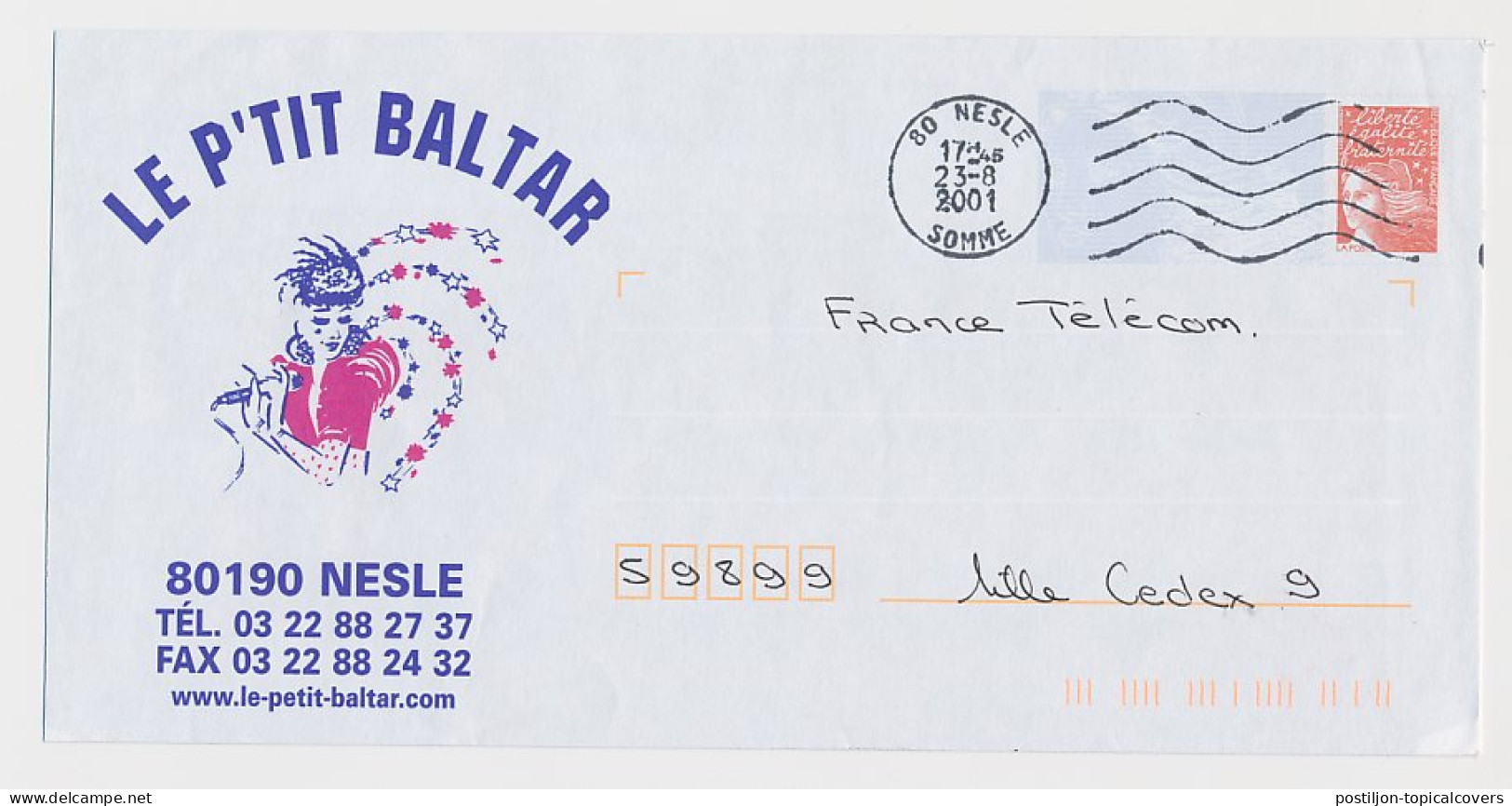 Postal Stationery / PAP France 2001 Singer - Musician - Música