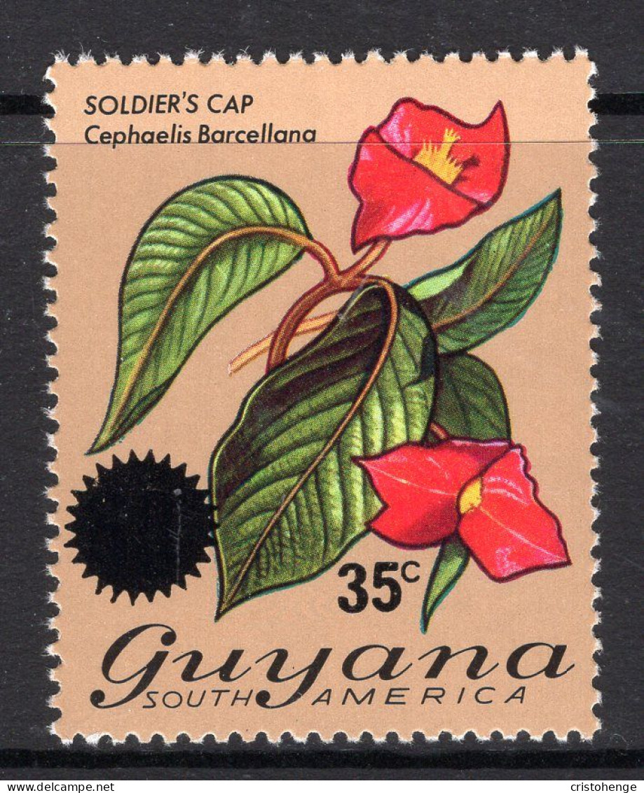 Guyana 1976 Surcharge - 35c On 60c Soldier's Cap MNH (SG 649) - Guyana (1966-...)