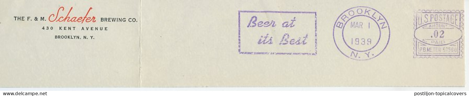 Meter Top Cut USA 1939 Beer - Schaefer  - Wines & Alcohols