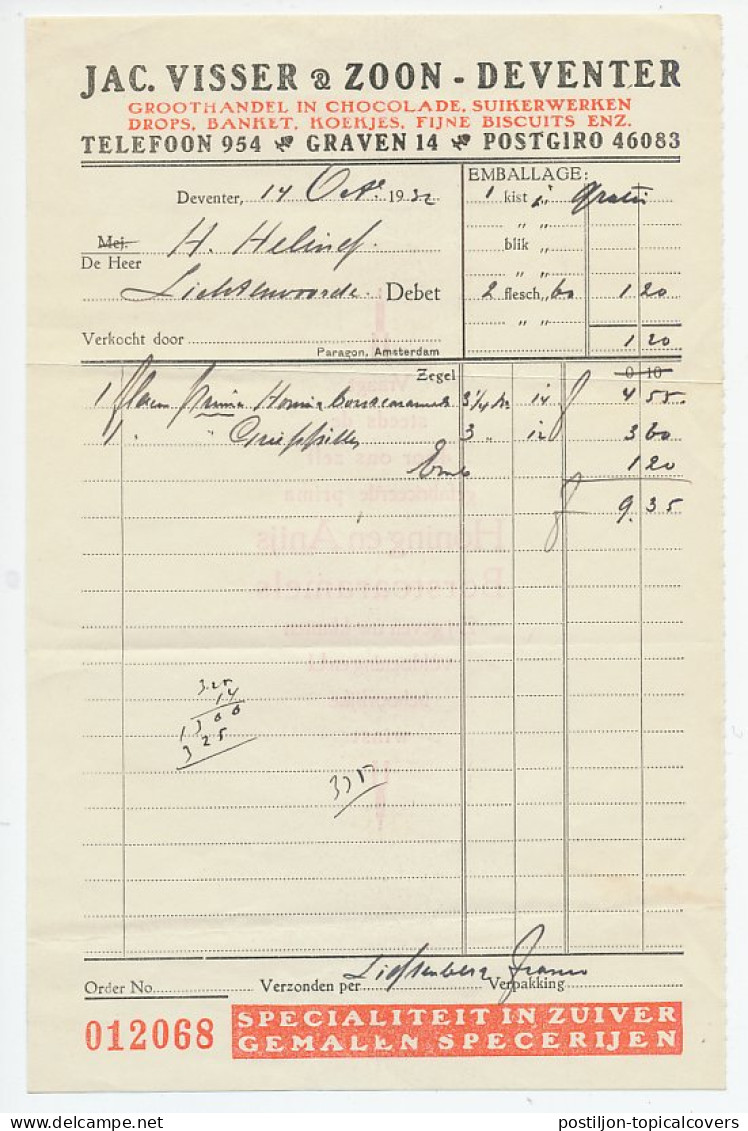 Deventer - Lichtenvoorde 1932 - Begeleidingsbrief - Unclassified