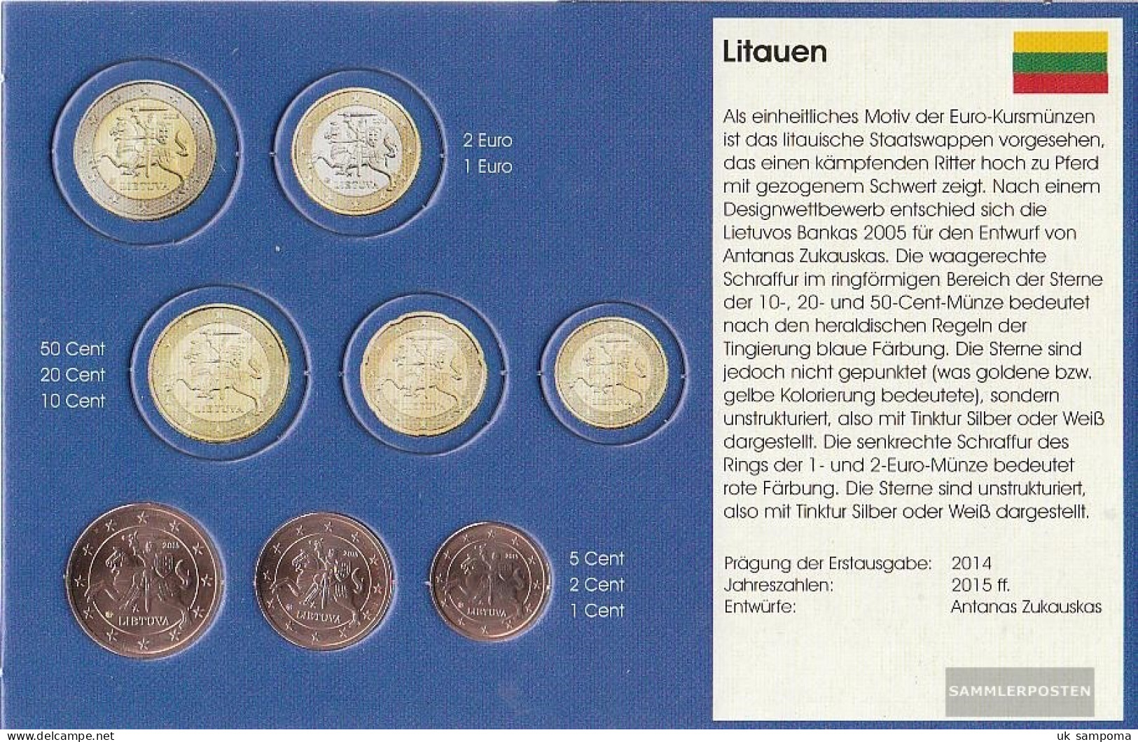 Lithuania LIT1 - 3 2015 Stgl./unzirkuliert Stgl./unzirkuliert 2015 Kursmünze 1, 2 And 5 Cent - Lituania