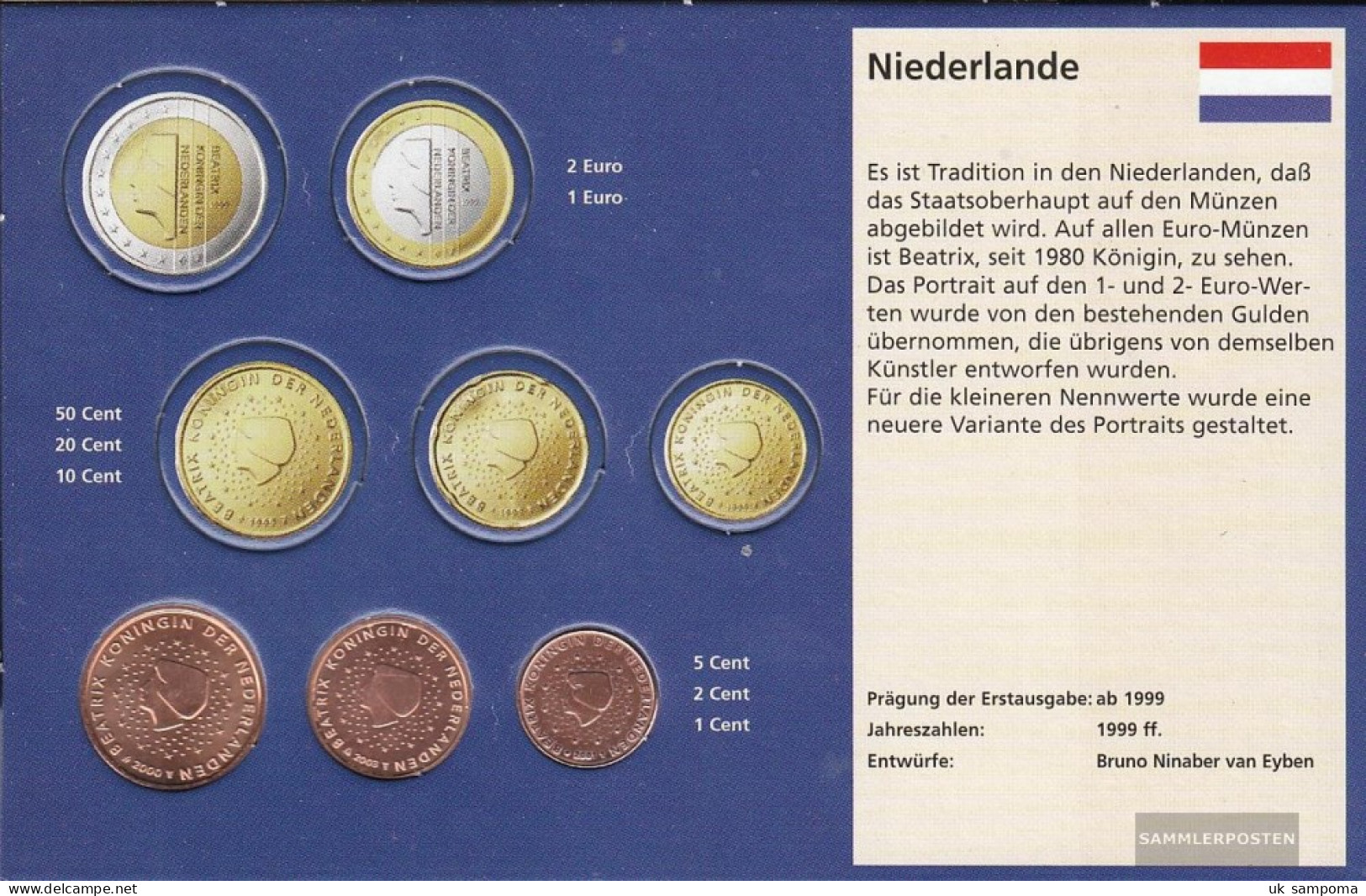 Netherlands NL1 - 3 Stgl./unzirkuliert Mixed Vintages Stgl./unzirkuliert From 1999 Kursmünze 1, 2 And 5 CENT - Nederland