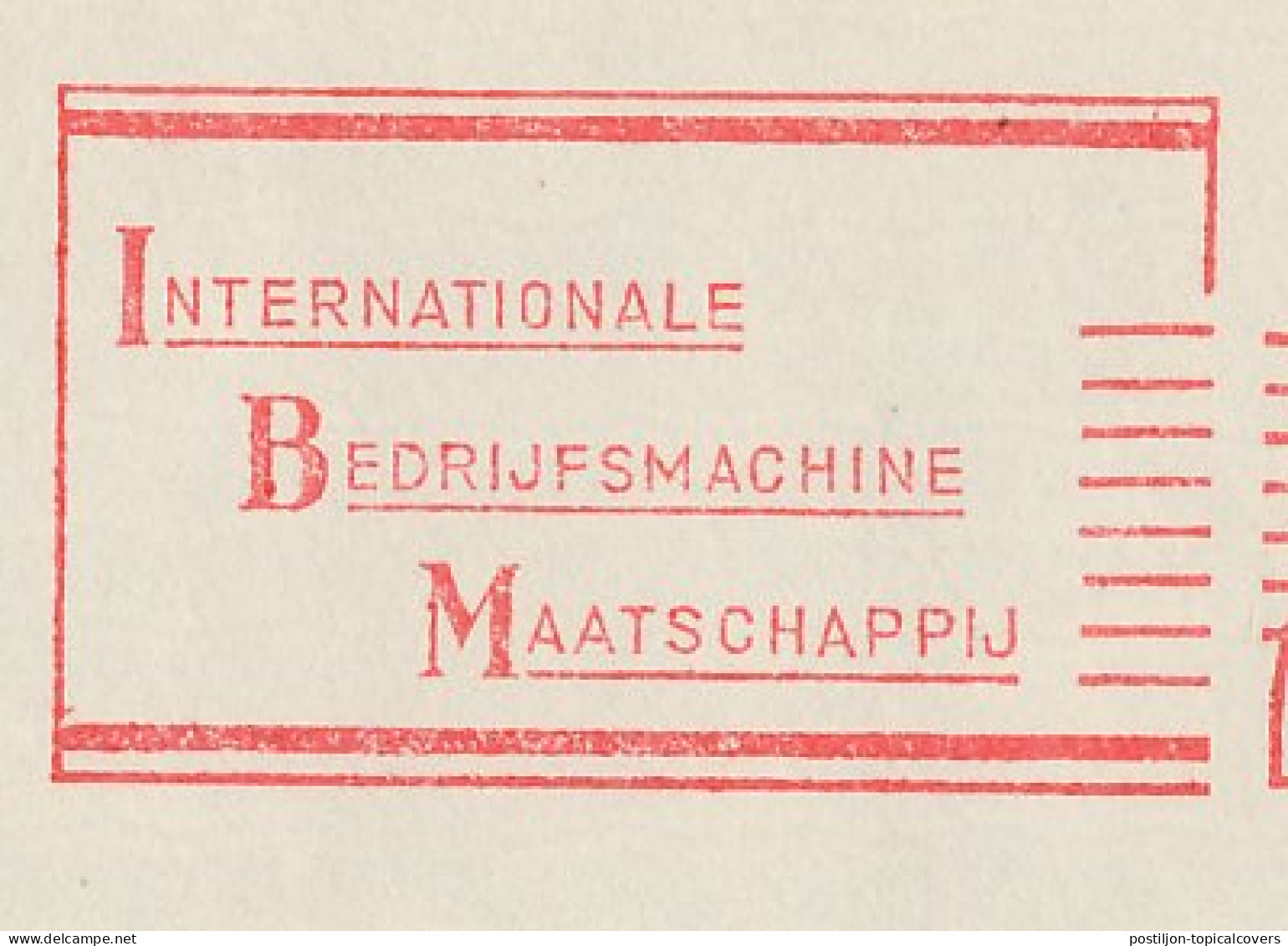 Meter Cover Netherlands 1950 IBM - International Business Machine Society - Unclassified
