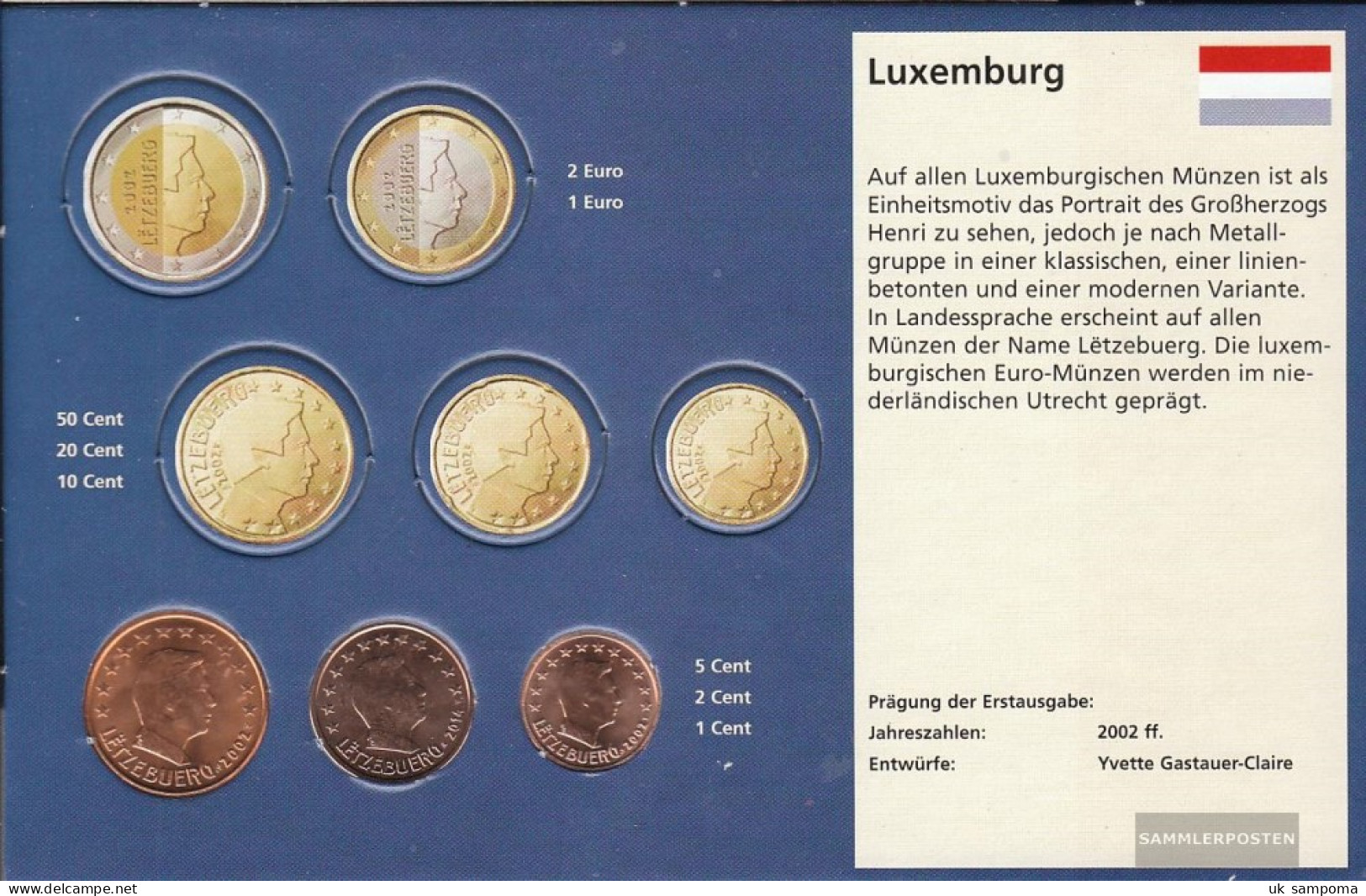 Luxembourg LUX1- 3 Stgl./unzirkuliert Mixed Vintages Stgl./unzirkuliert From 2002 Kursmünze 1, 2 And 5 CENT - Lussemburgo