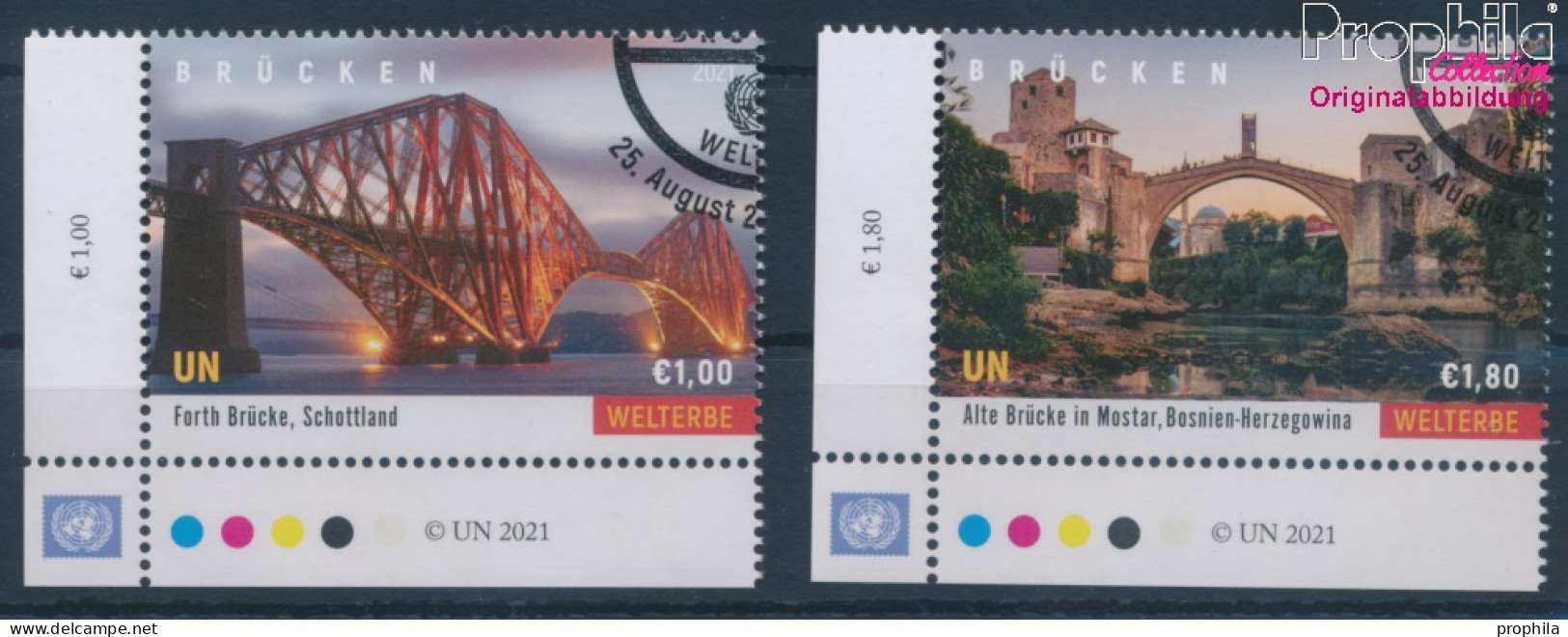 UNO - Wien 1113-1114 (kompl.Ausg.) Gestempelt 2021 Brücken Und Wasserstraßen (10357144 - Used Stamps