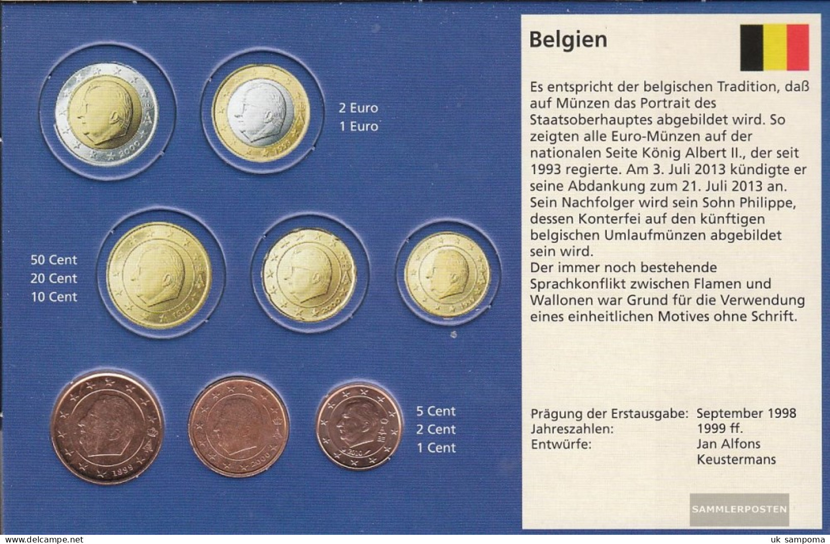 Belgium B1 - 3 Stgl./unzirkuliert Mixed Vintages Stgl./unzirkuliert Ab 1999 Kursmünze 1, 2 And 5 Cent - Bélgica